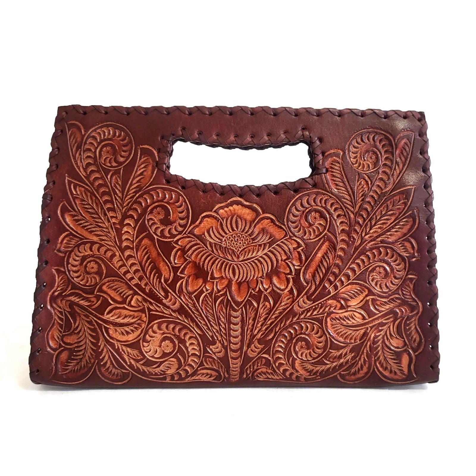 Hand Tooled Leather Handbag: Western Cowgirl Shoulder Bag For Women