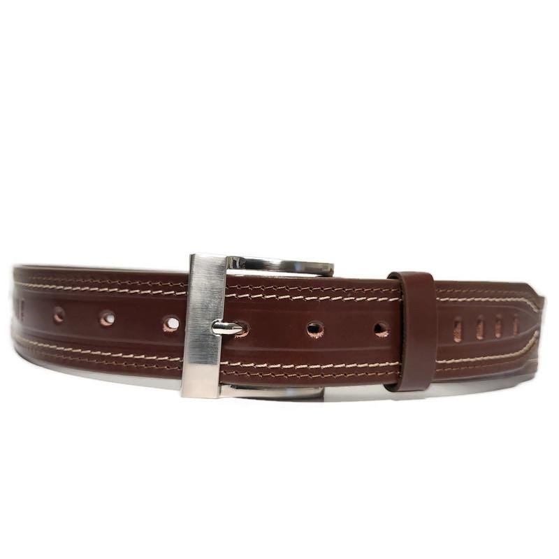 Handmade Brown Full Grain Leather Belt: Men's Casual Jeans Belt