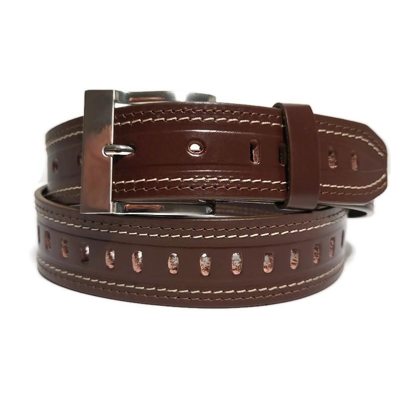 Handmade Brown Full Grain Leather Belt: Men's Casual Jeans Belt