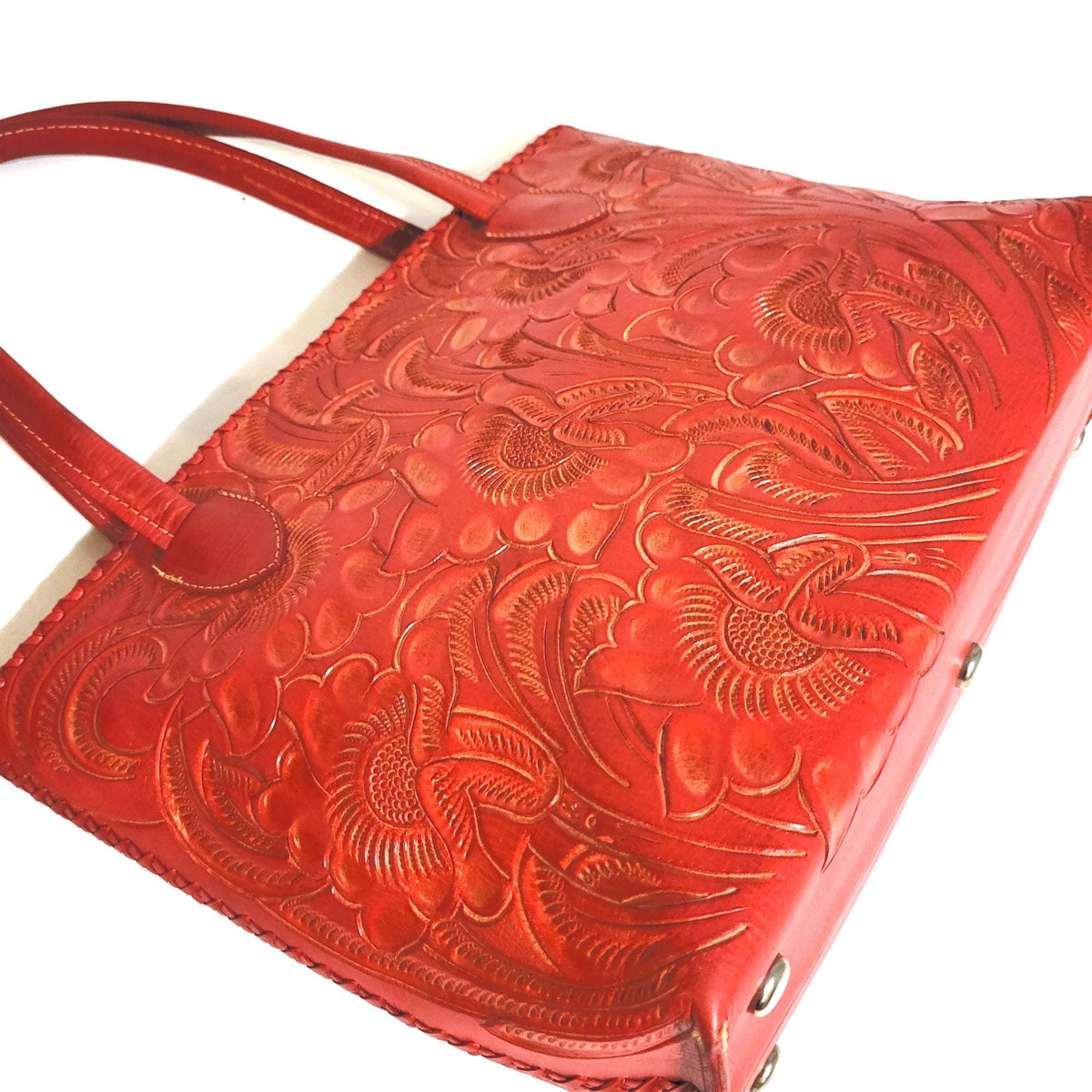 Redr Shoulder Bag for Women, Hand tooled leather Bohemian Tote Floral Embossed