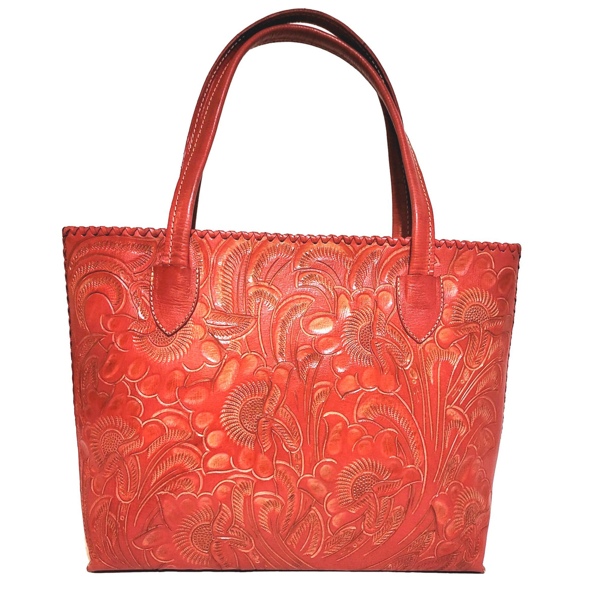 Redr Shoulder Bag for Women, Hand tooled leather Bohemian Tote Floral Embossed
