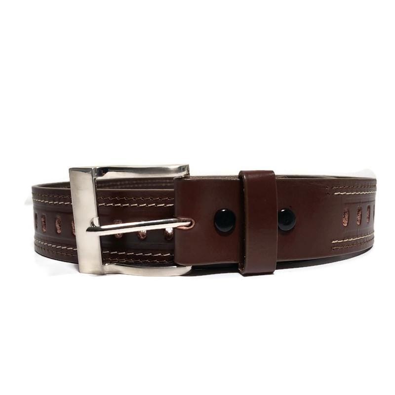 Handmade Brown Full Grain Leather Belt: Men's Casual Jeans Belt