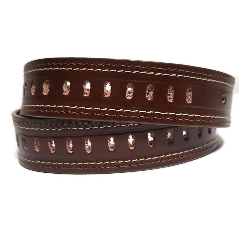 Handmade Brown Full Grain Leather Belt: Men's Casual Jeans Belt