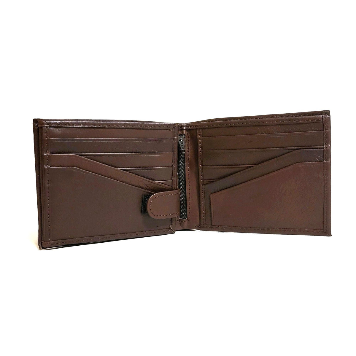 Handmade Brown Leather Wallet: Slim, 13 Card Slots, Compact Design