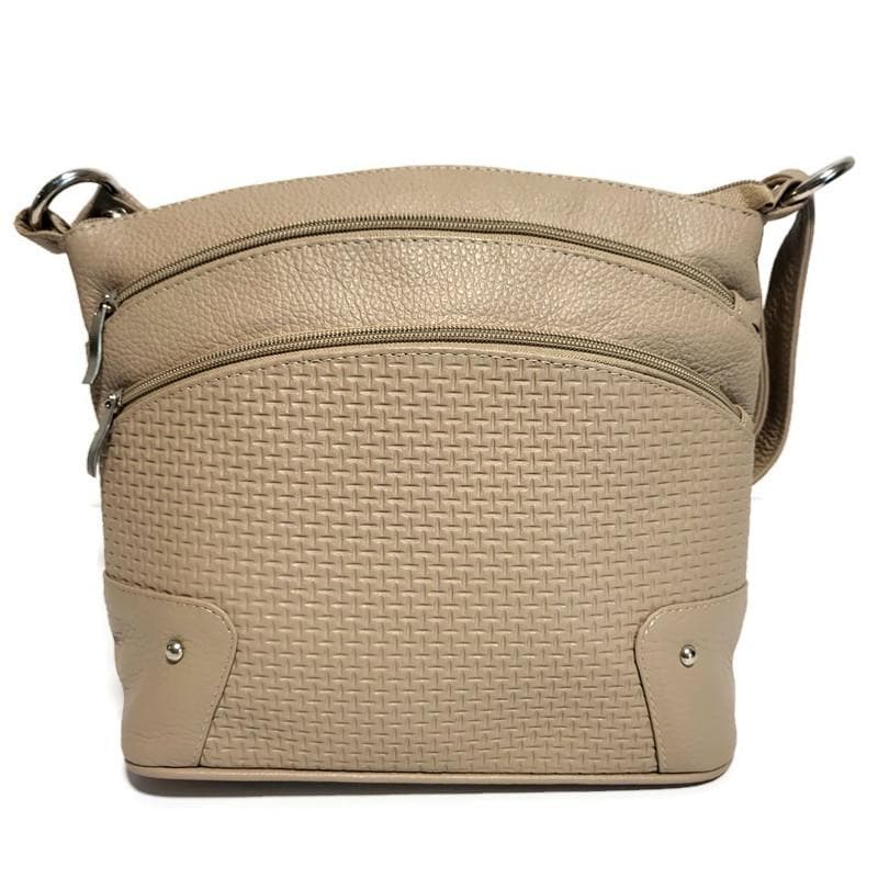 Handmade  Leather Crossbody Bag – Medium Size, Adjustable Strap, Multiple Zipper Pockets, Everyday Travel Purse