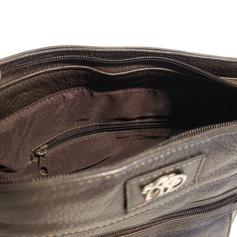 Brown Leather Crossbody Bag: Compact Brown Shoulder Purse