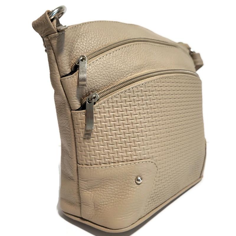 Handmade  Leather Crossbody Bag – Medium Size, Adjustable Strap, Multiple Zipper Pockets, Everyday Travel Purse