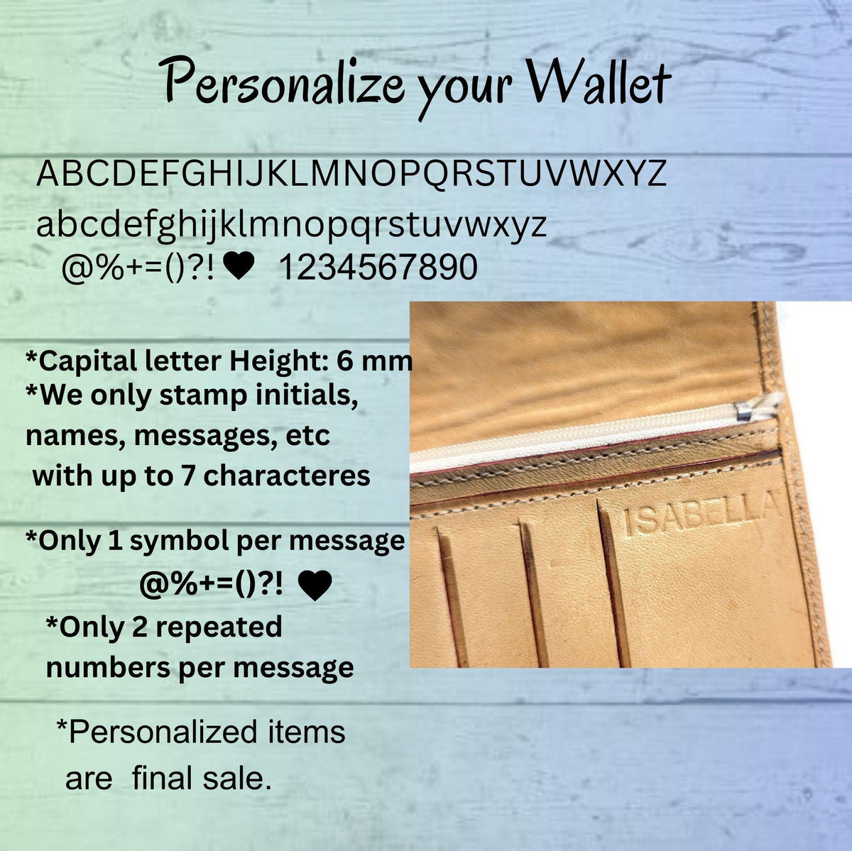 Turquoise Leather Wallet for Women Embossed Floral Boho Card Holder
