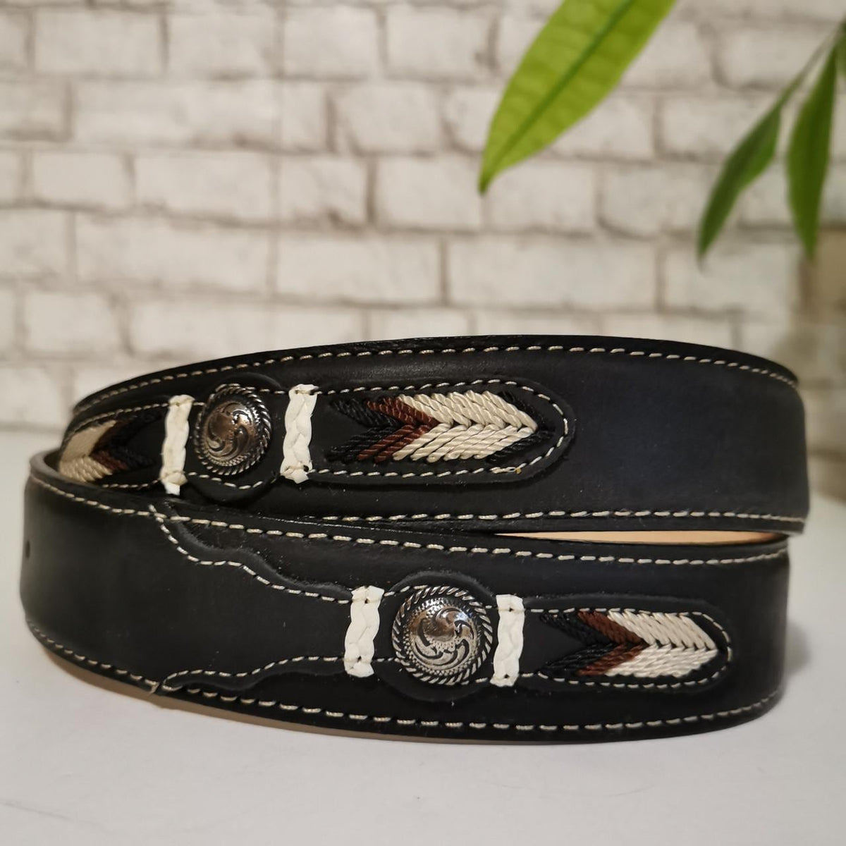 Handmade Western Leather Belt: Rodeo Cowboy Style, Removable Buckle