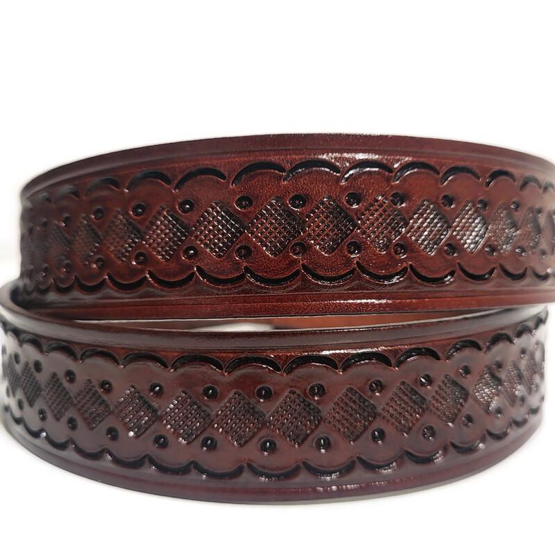 Brown Western Leather Belt Hand-Tooled Cowboy  Rustic Rodeo , Personalized