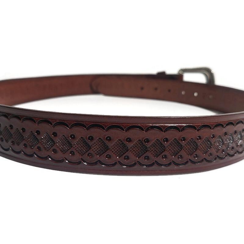 Brown Western Leather Belt Hand-Tooled Cowboy  Rustic Rodeo , Personalized