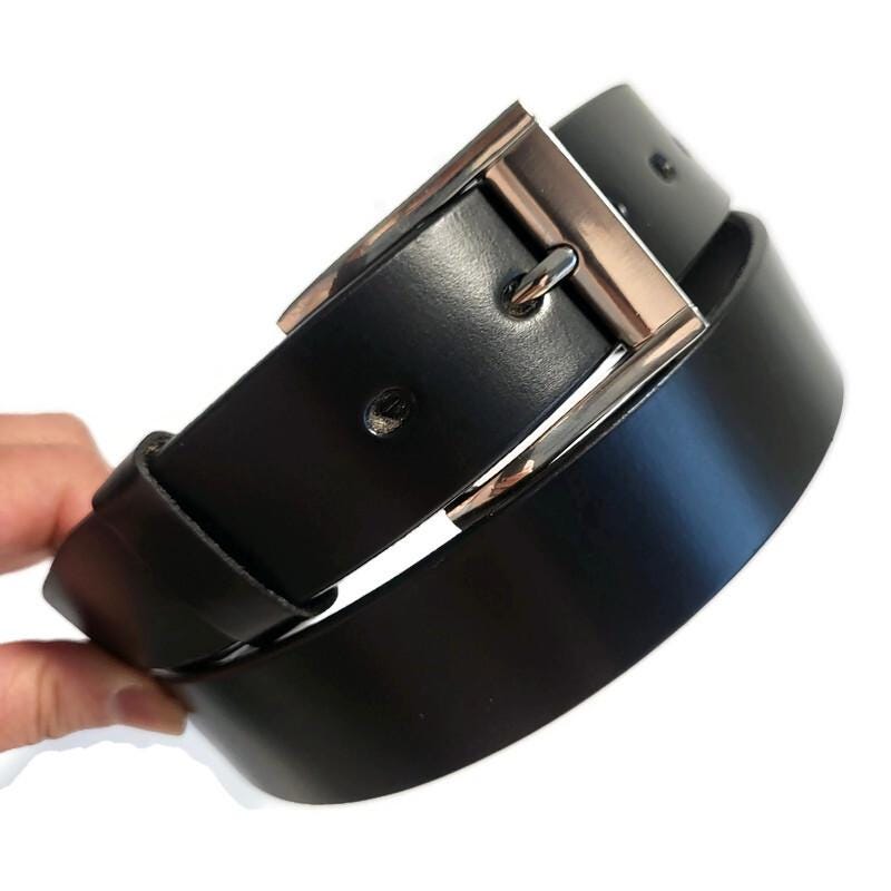 Personalized Black  Leather Belt for Men, Removable Buckle, Casual, Gift for Him