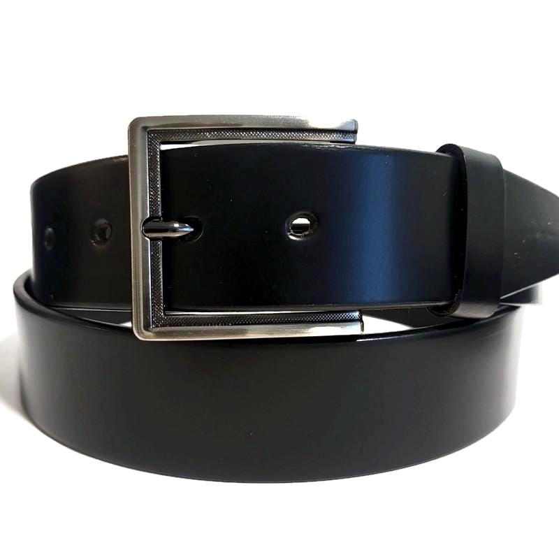 Personalized Black Leather Belt for Men, Casual Dress Belt, Removable Buckle
