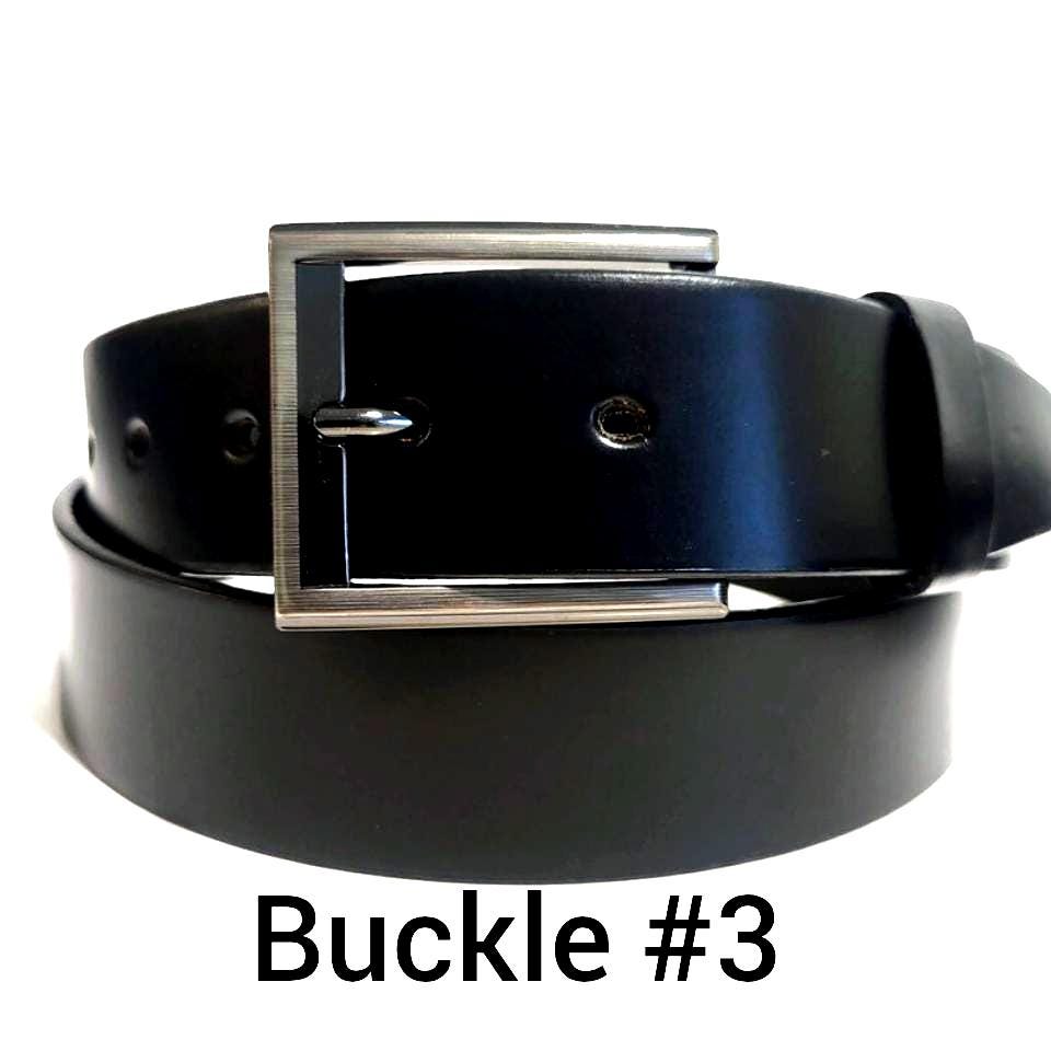 Personalized Black Leather Belt for Men, Casual Dress Belt, Removable Buckle