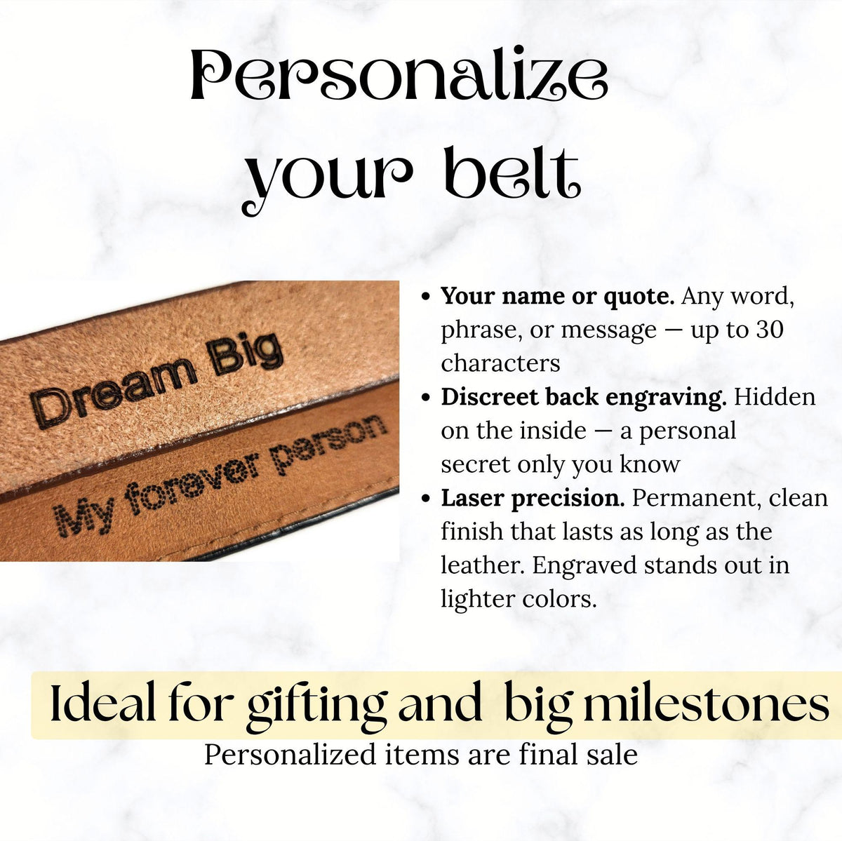 Personalized Black Western Leather Belt for Men, Embossed Cowhide, Snap Buckle