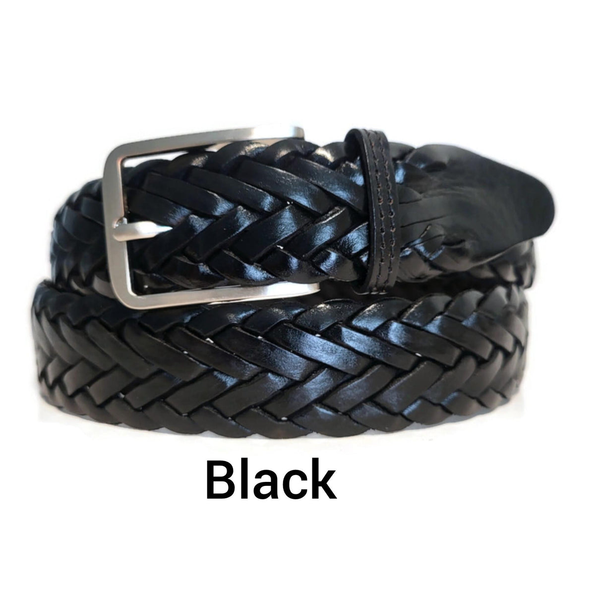 Handmade Braided Leather Belt: Brown Cowhide Belt for Men