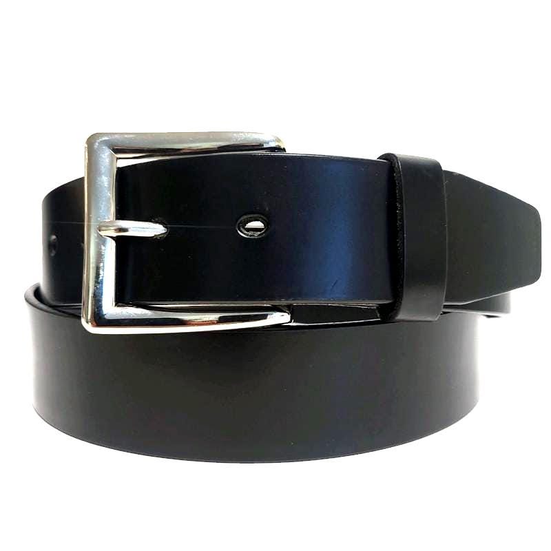 Personalized Black Leather Belt for Men, Casual Dress Belt, Removable Buckle