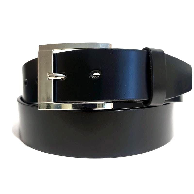 Personalized Black Leather Belt for Men, Casual Dress Belt, Removable Buckle
