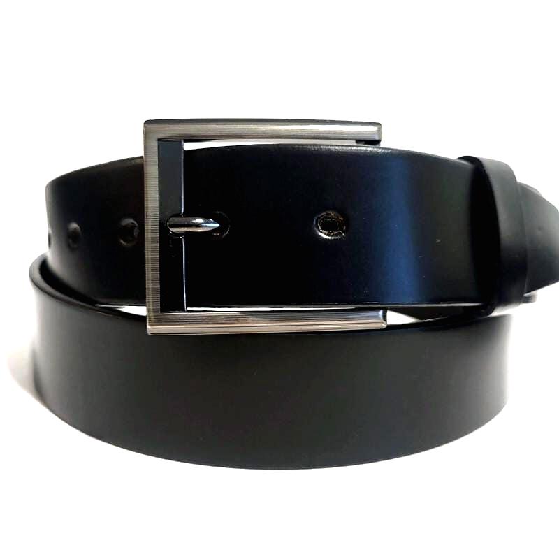 Personalized Black Leather Belt for Men, Casual Dress Belt, Removable Buckle