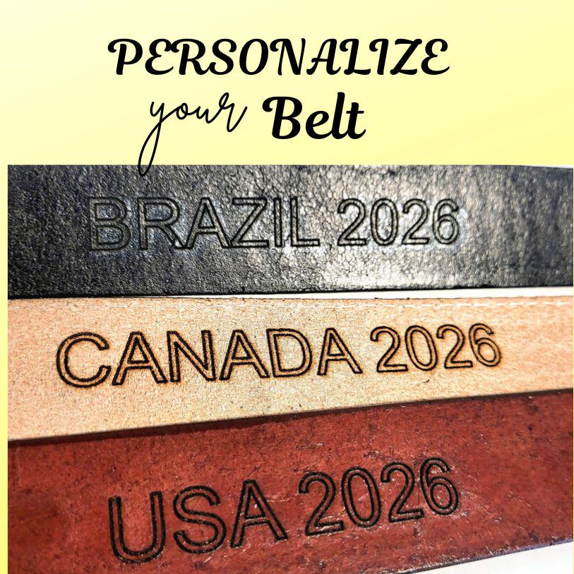 Personalized  Black Leather Belt for Men With  Removable Buckle, Cowhide