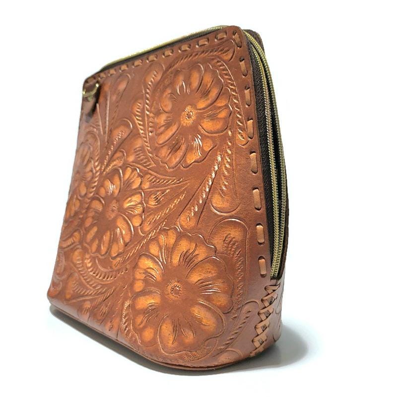 Hand tooled  Leather Womens Bag Backpack,  Brown, Rodeo  Bohemian  Boho-chic