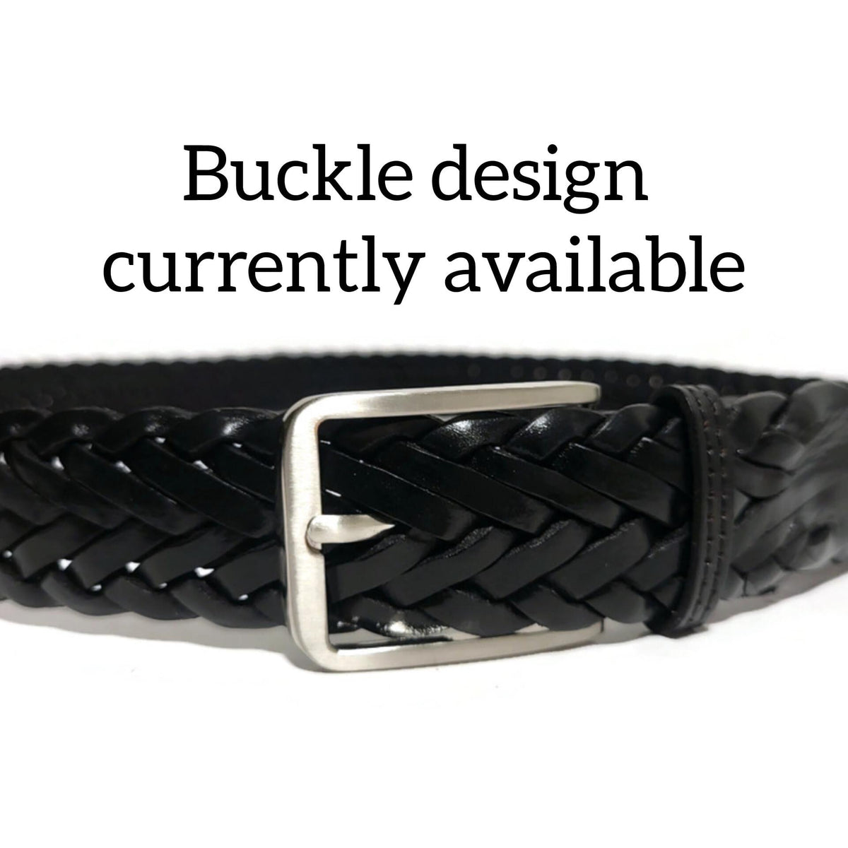 Braided Black Leather Belt for Men ,Cowhide, Casual Dress Style,  For Jeans