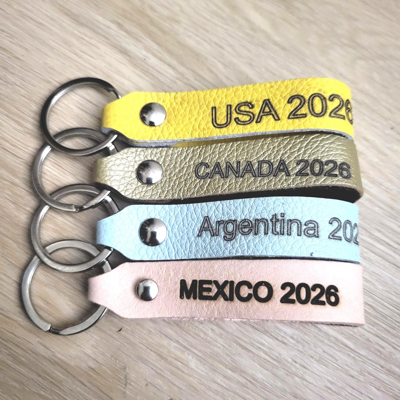Personalized  Cowhide Keychain, Handcrafted  Genuine Leather,  Laser Engraved