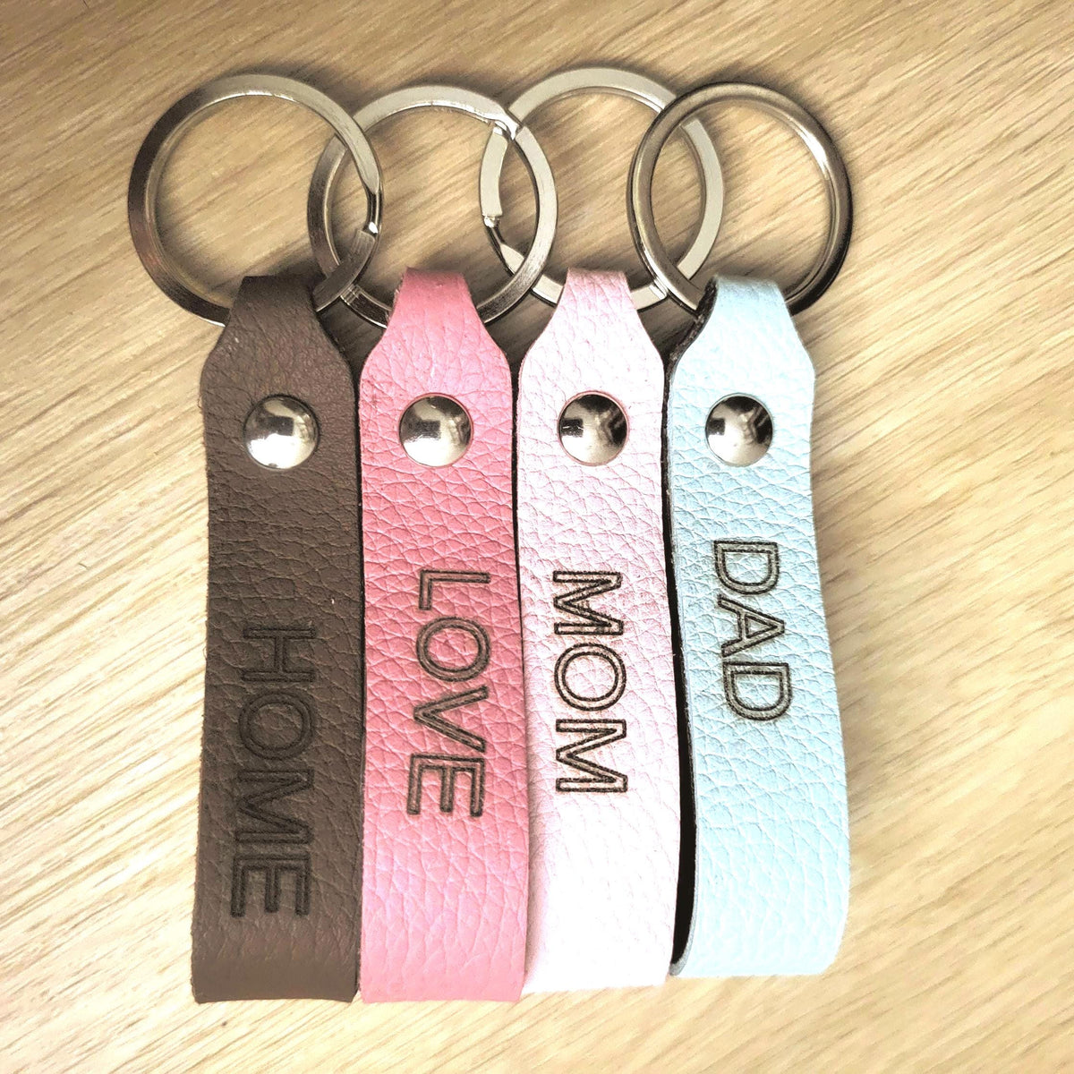 Personalized  Cowhide Keychain, Handcrafted  Genuine Leather,  Laser Engraved
