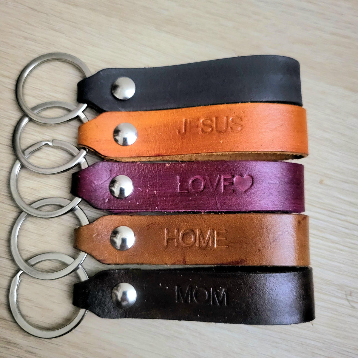 Personalized  Keychain, Handcrafted  Genuine Leather,  Gift for Him