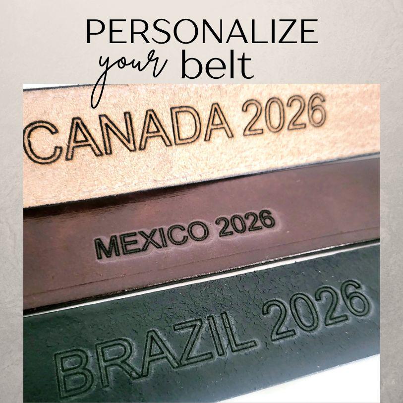 Personalized Embossed Brown Leather Belt for Women Floral Boho Rodeo Style