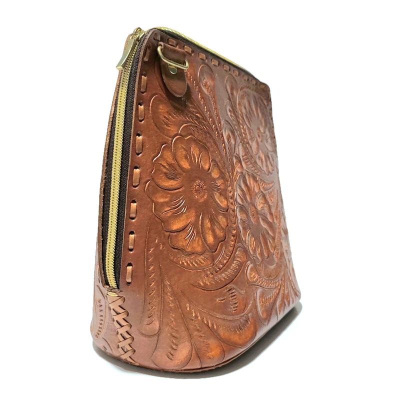 Hand tooled  Leather Womens Bag Backpack,  Brown, Rodeo  Bohemian  Boho-chic