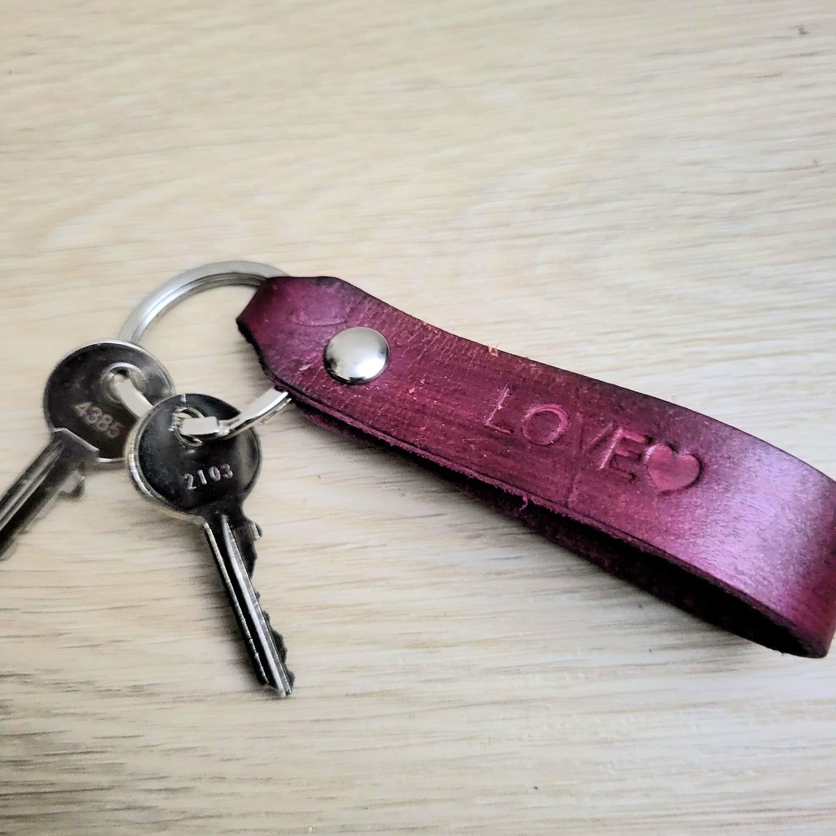 Personalized  Keychain, Handcrafted  Genuine Leather,  Gift for Him