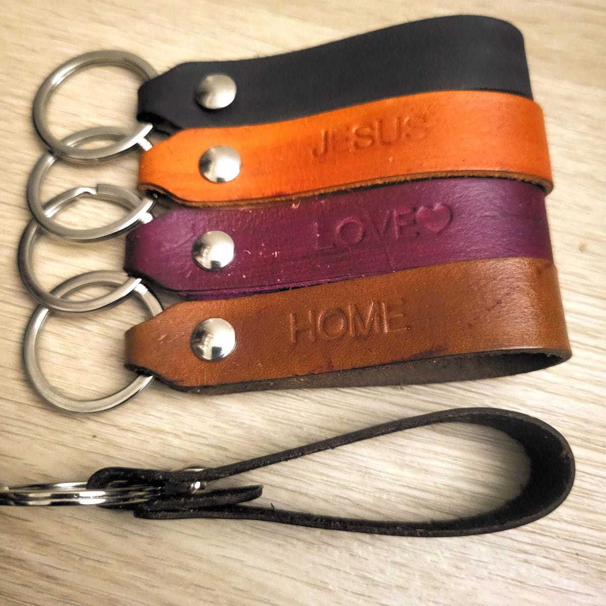 Personalized  Keychain, Handcrafted  Genuine Leather,  Gift for Him