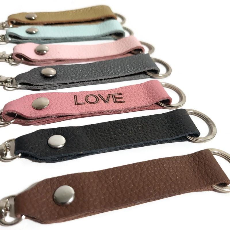 Personalized  Cowhide Leather Keychain, Handcrafted ,  Laser Engraved