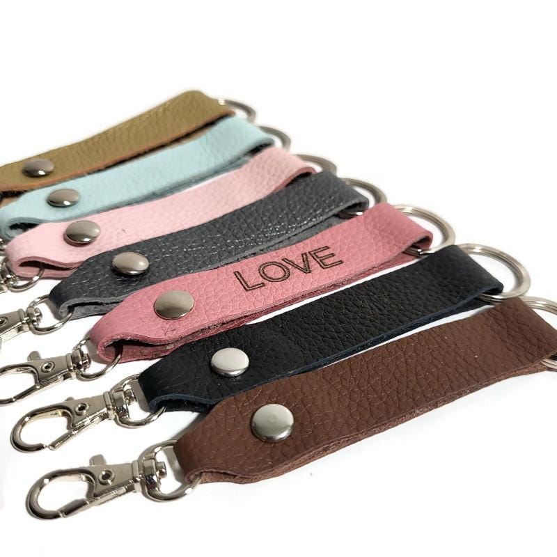 Personalized  Cowhide Leather Keychain, Handcrafted ,  Laser Engraved
