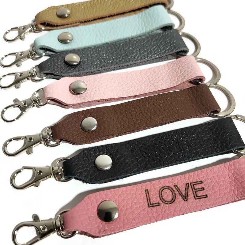 Personalized  Cowhide Leather Keychain, Handcrafted ,  Laser Engraved