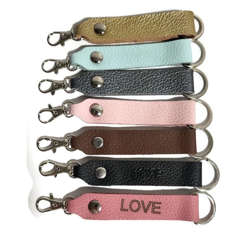 Personalized  Cowhide Leather Keychain, Handcrafted ,  Laser Engraved