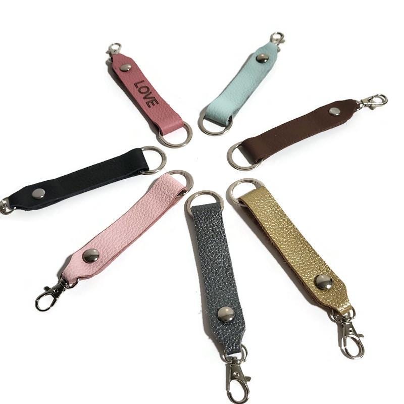 Personalized  Cowhide Leather Keychain, Handcrafted ,  Laser Engraved