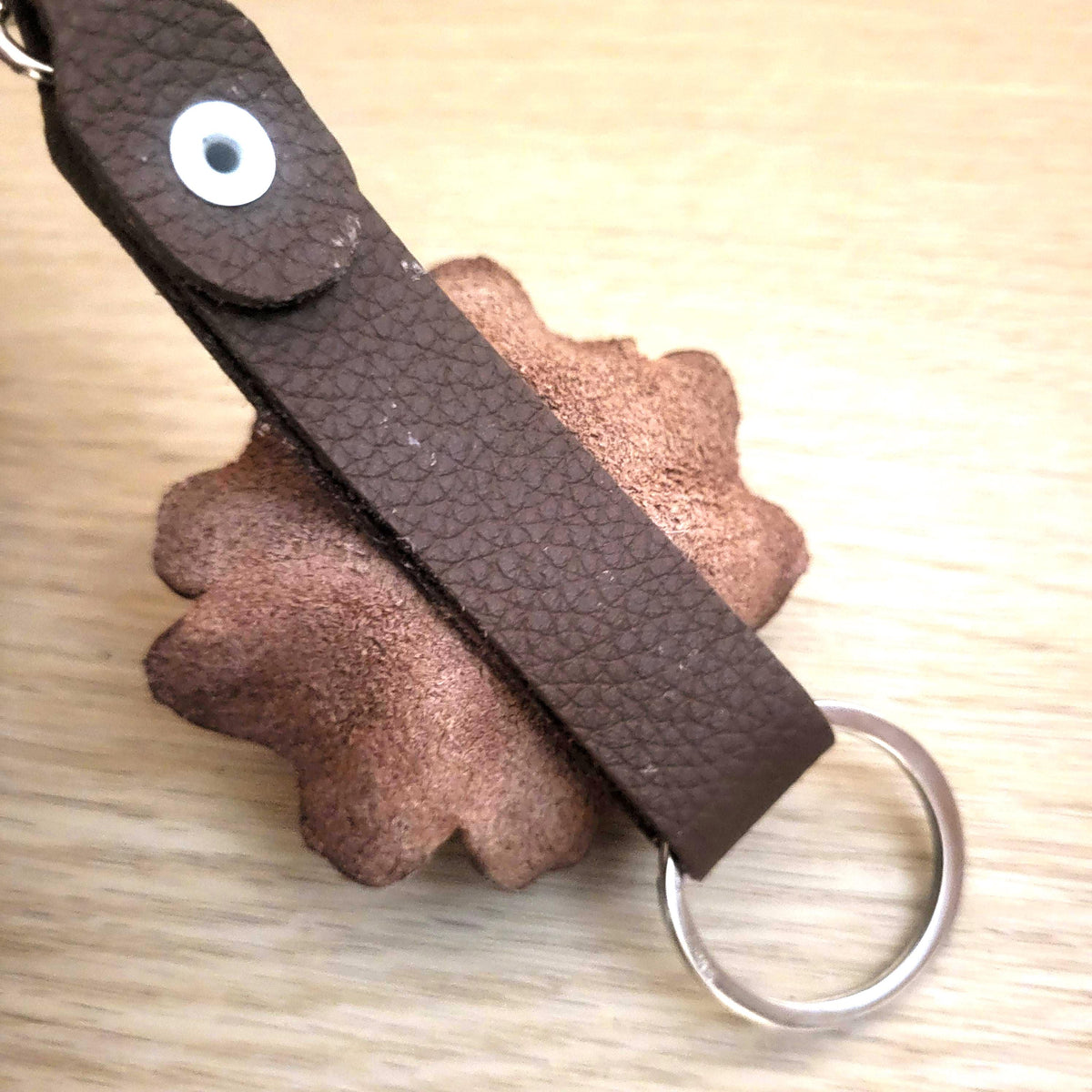 Golden  Leather Rose Keychain – Personalized Unique Handmade Flower Charm for Keys &amp; Bags