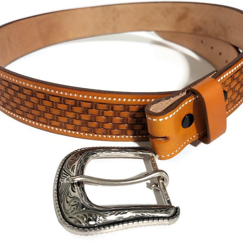 Brown Belt for Men, Cowboy, Western, Rodeo, With Removable  Buckle, Personalized Engraved