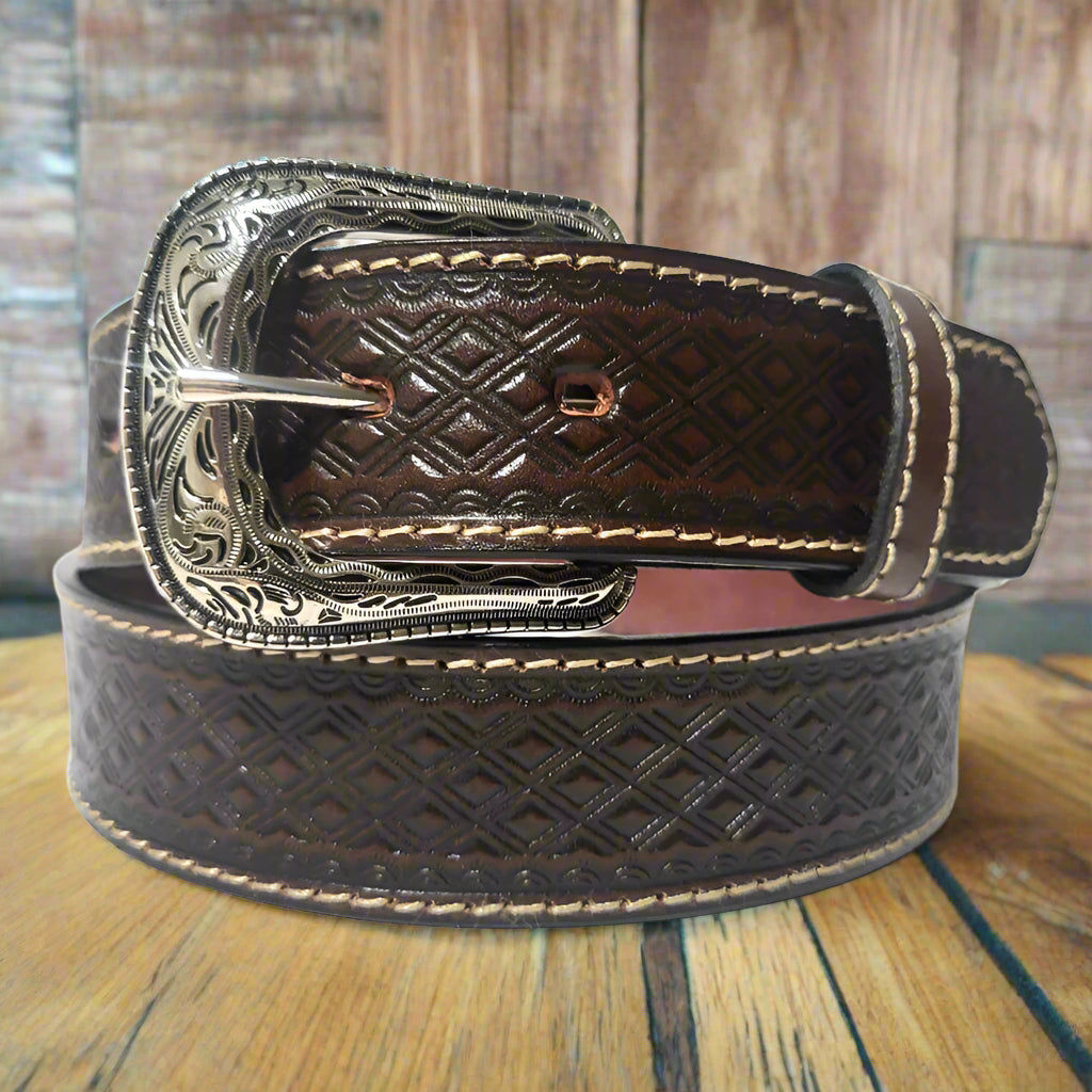 Rodeo belt for men handmade with genuine leather, cowboy