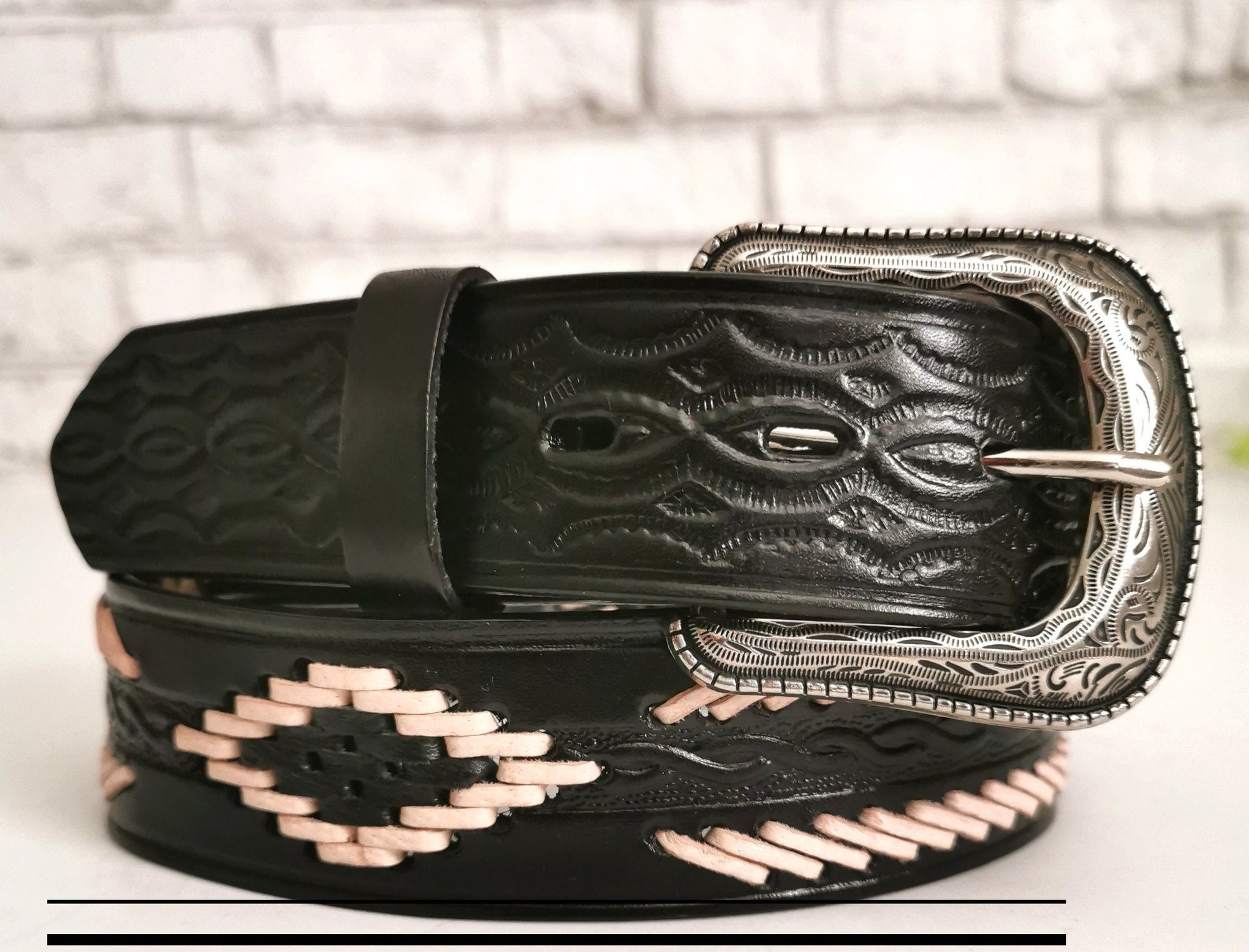 western leather belt
