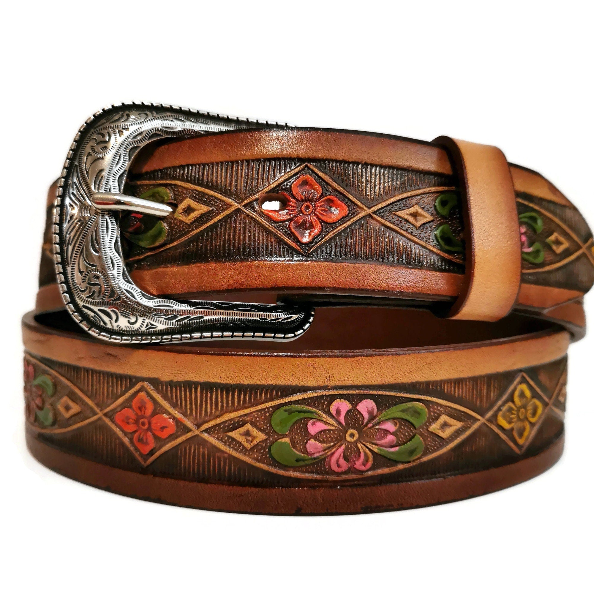 brown  leather  belt for women