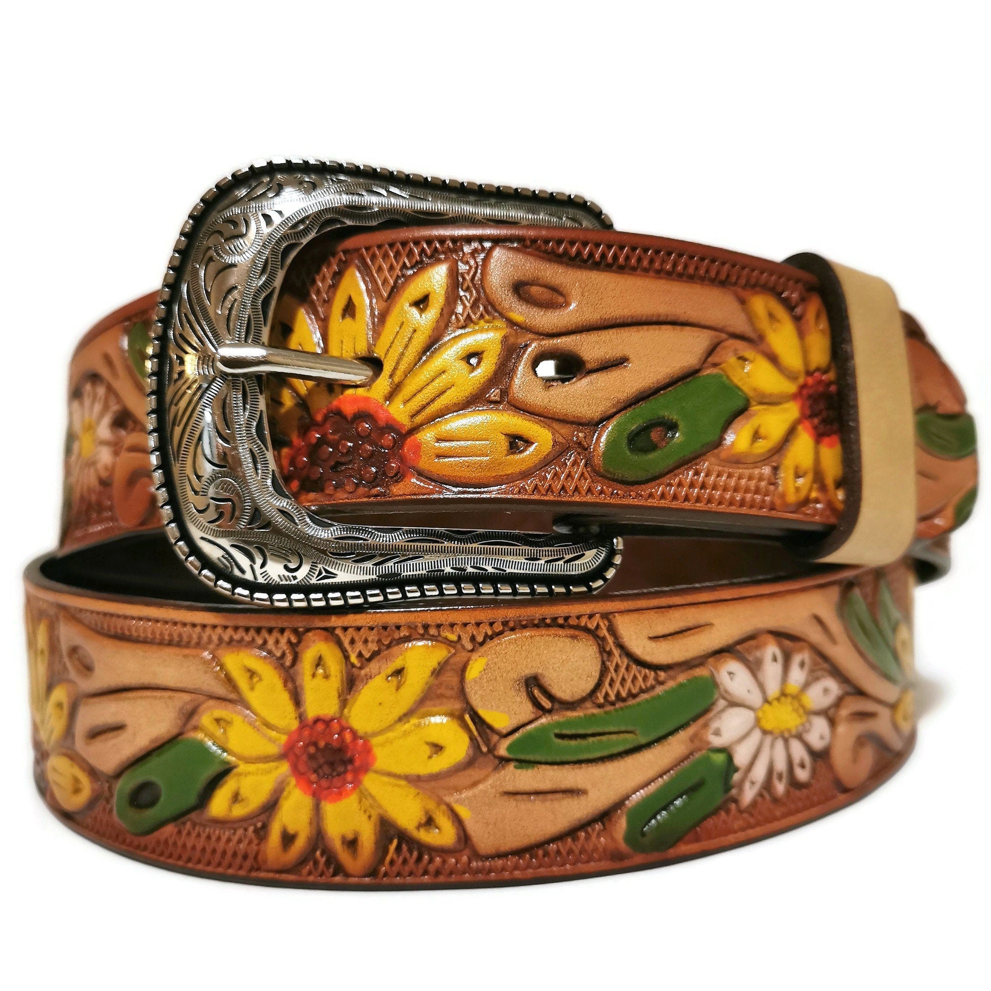 sunflower leather belt