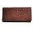 Brown leather wallet for women