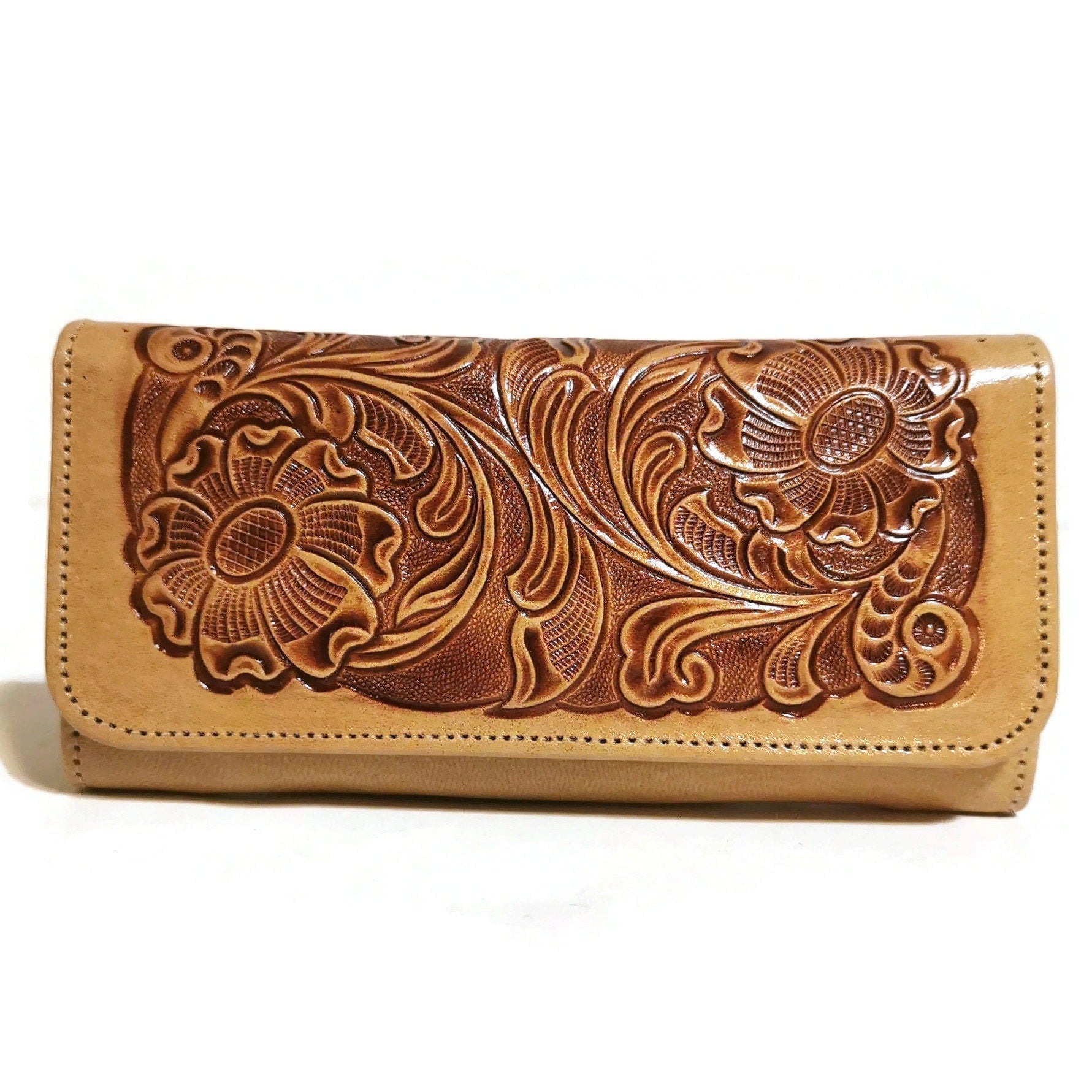 large leather wallet for women