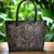 Leather tote bag, hand tooled leather bag for women